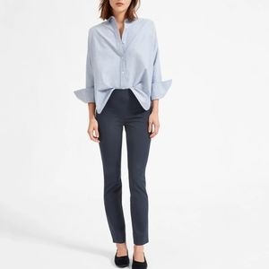 Everlane Navy Side-Zip Stretch Cotton Ankle Work Pant